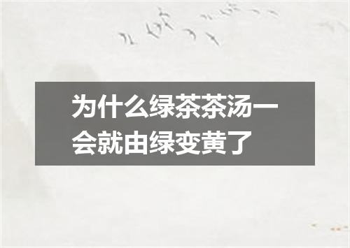 为什么绿茶茶汤一会就由绿变黄了
