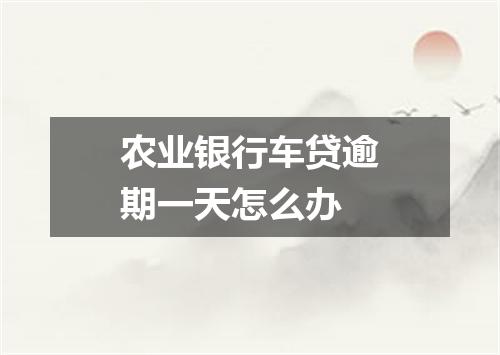 农业银行车贷逾期一天怎么办