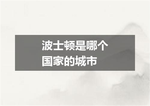 波士顿是哪个国家的城市