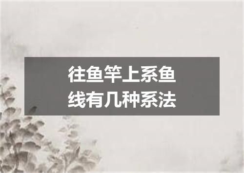往鱼竿上系鱼线有几种系法