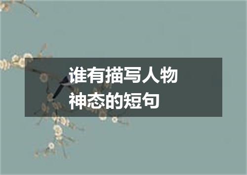 谁有描写人物神态的短句