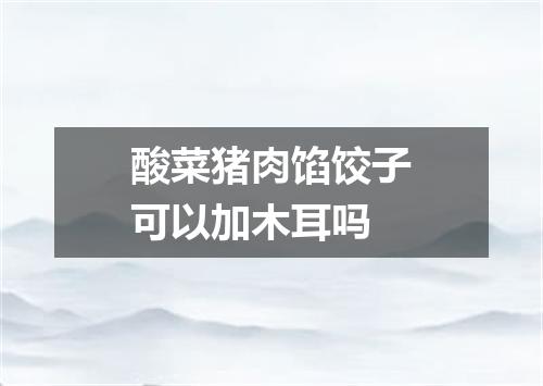 酸菜猪肉馅饺子可以加木耳吗