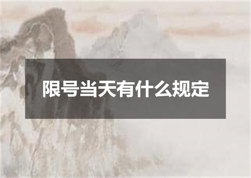 限号当天有什么规定