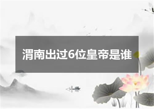 渭南出过6位皇帝是谁