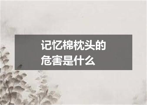 记忆棉枕头的危害是什么