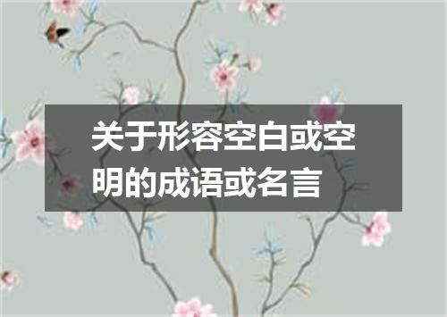 关于形容空白或空明的成语或名言