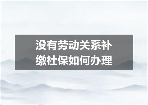没有劳动关系补缴社保如何办理