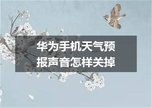 华为手机天气预报声音怎样关掉