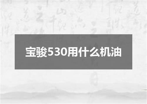 宝骏530用什么机油
