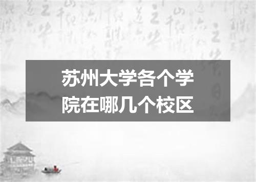 苏州大学各个学院在哪几个校区