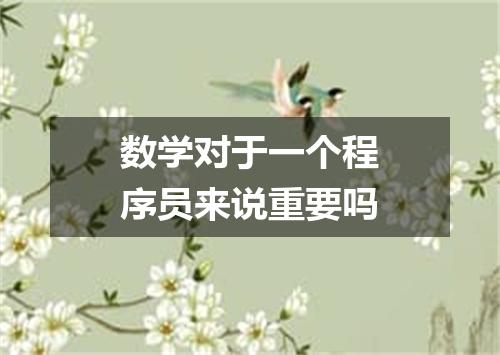 数学对于一个程序员来说重要吗