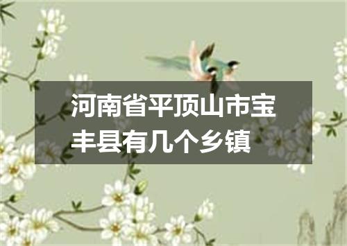 河南省平顶山市宝丰县有几个乡镇