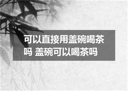 可以直接用盖碗喝茶吗 盖碗可以喝茶吗