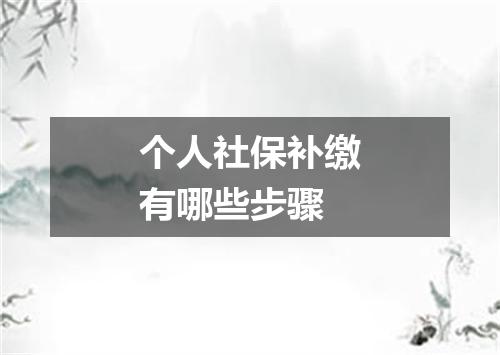 个人社保补缴有哪些步骤
