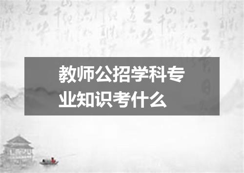 教师公招学科专业知识考什么