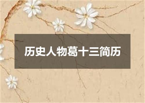历史人物葛十三简历