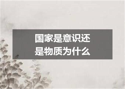 国家是意识还是物质为什么