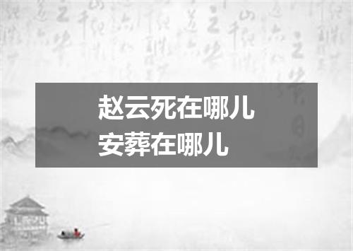 赵云死在哪儿安葬在哪儿