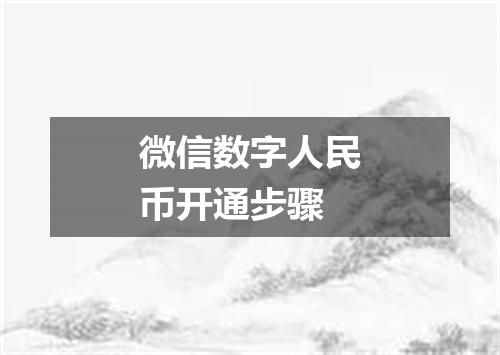 微信数字人民币开通步骤