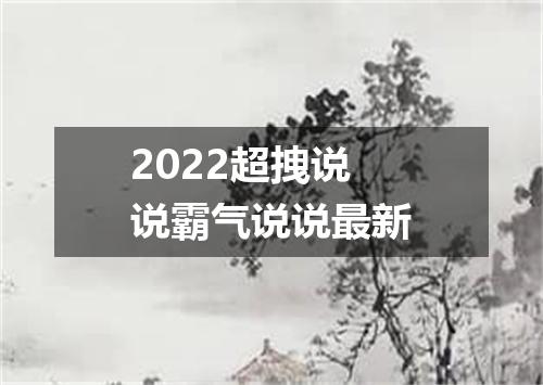 2022超拽说说霸气说说最新