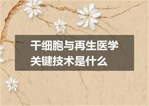 干细胞与再生医学关键技术是什么