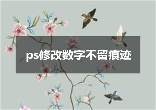 ps修改数字不留痕迹