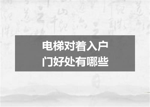 电梯对着入户门好处有哪些