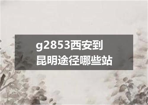 g2853西安到昆明途径哪些站