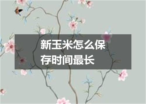 新玉米怎么保存时间最长