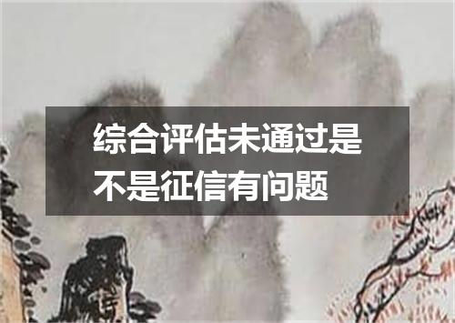 综合评估未通过是不是征信有问题