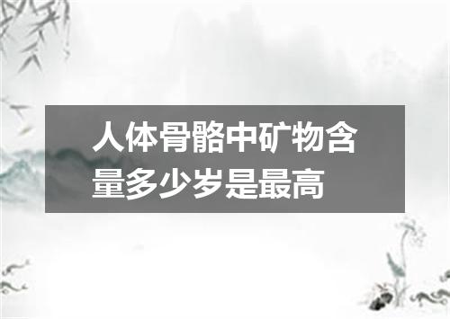 人体骨骼中矿物含量多少岁是最高