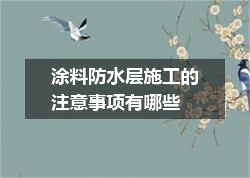 涂料防水层施工的注意事项有哪些