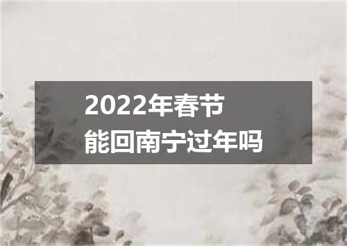 2022年春节能回南宁过年吗