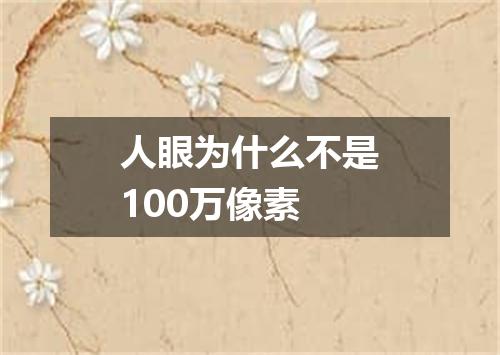 人眼为什么不是100万像素
