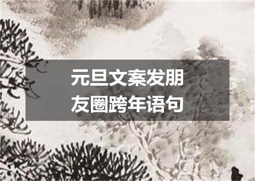 元旦文案发朋友圈跨年语句