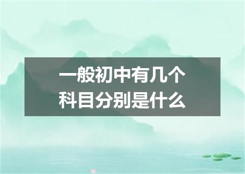 一般初中有几个科目分别是什么