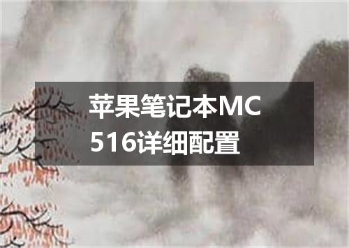 苹果笔记本MC516详细配置