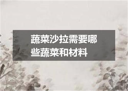 蔬菜沙拉需要哪些蔬菜和材料