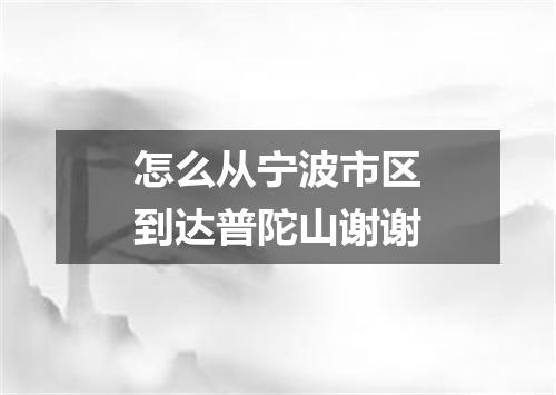 怎么从宁波市区到达普陀山谢谢