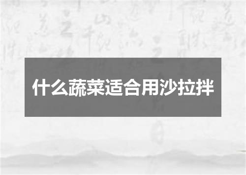 什么蔬菜适合用沙拉拌