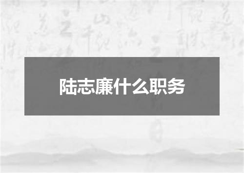 陆志廉什么职务
