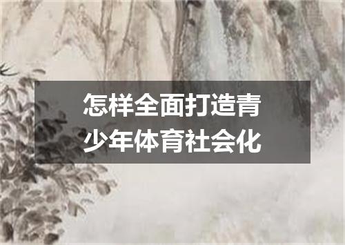 怎样全面打造青少年体育社会化