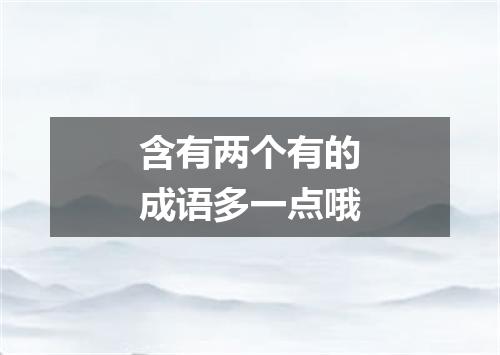 含有两个有的成语多一点哦