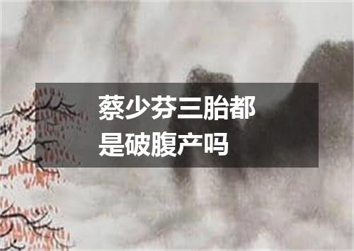 蔡少芬三胎都是破腹产吗