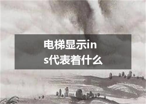 电梯显示ins代表着什么