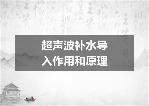 超声波补水导入作用和原理