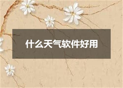 什么天气软件好用