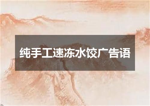 纯手工速冻水饺广告语