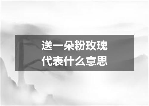 送一朵粉玫瑰代表什么意思