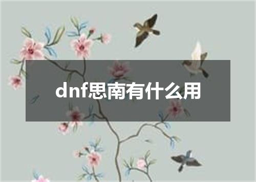 dnf思南有什么用